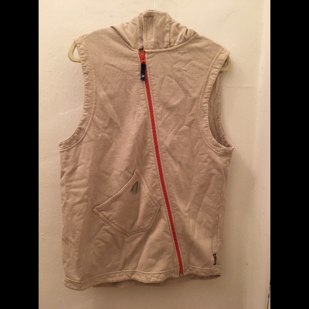 Men’s Armani Jeans Beige Asymmetrical Zip Vest